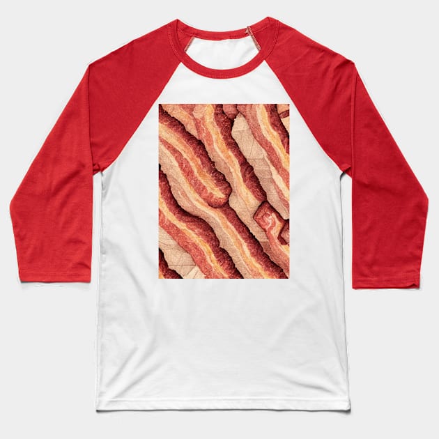 Isometric bacon art. Baseball T-Shirt by Bacon420